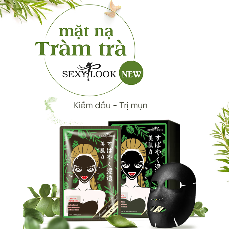 Mặt nạ tràm trà Sexy Look Tea Tree Anti Blemish Black Facial Mask