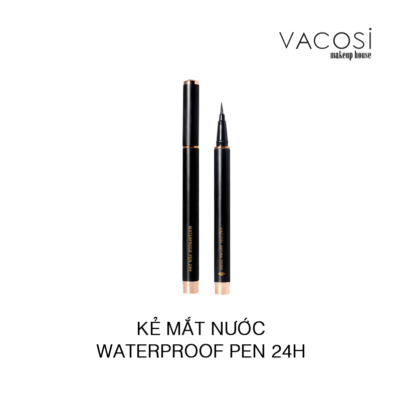 Bút Lông Kẻ Mắt VACOSI Waterproof 24h Pen Eyeliner (mẫu mới)