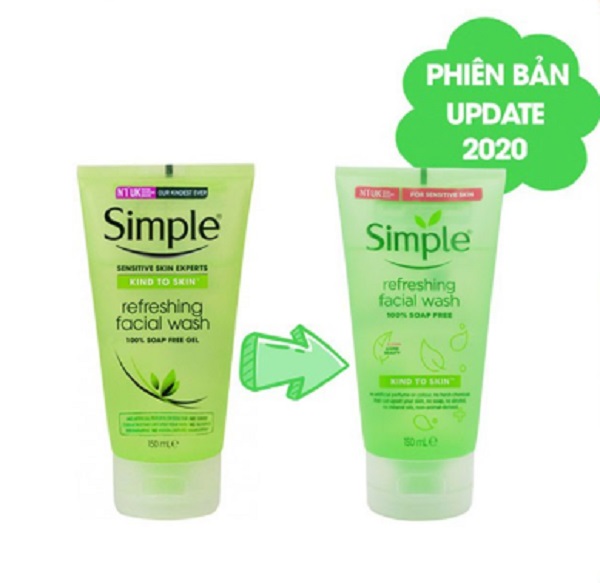 Gel Rửa Mặt Simple Kind To Skin Refreshing Facial Wash Gel (150ml)